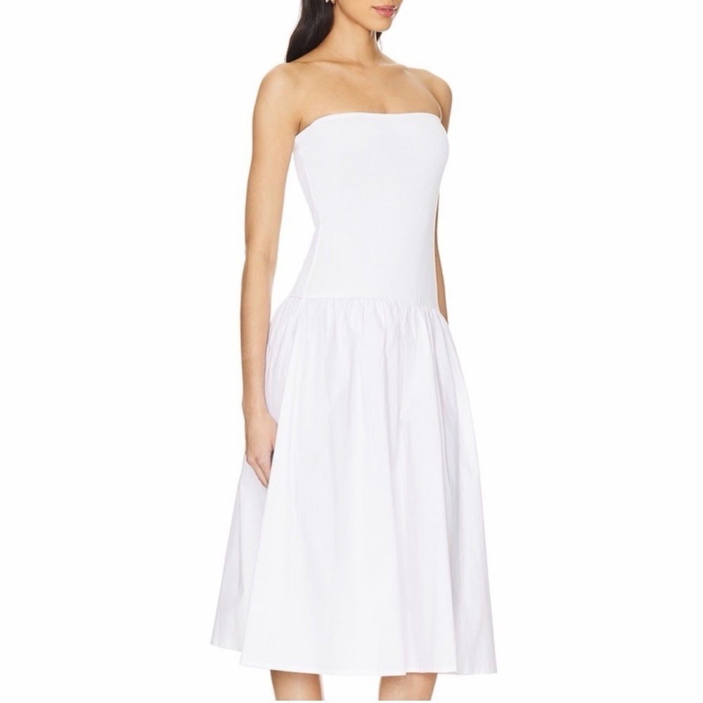 WeWoreWhat Ribbed Bandeau Midi Dress